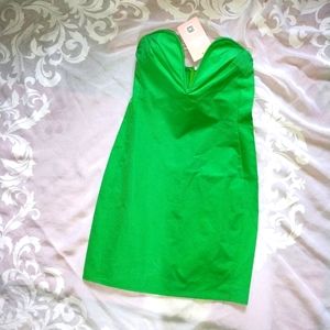 MissyEmpire green plundge bandeau dress